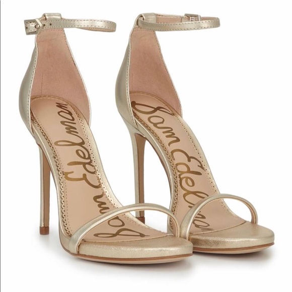 Sam Edelman Shoes - Sam Edelman gold ankle strap heel sandal 7.5